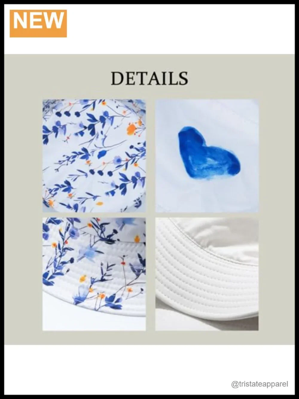 Floral Print Reversible Bucket Hat for Women Men Fishing Sun Hat